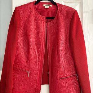 Elegant Red Textured Blazer